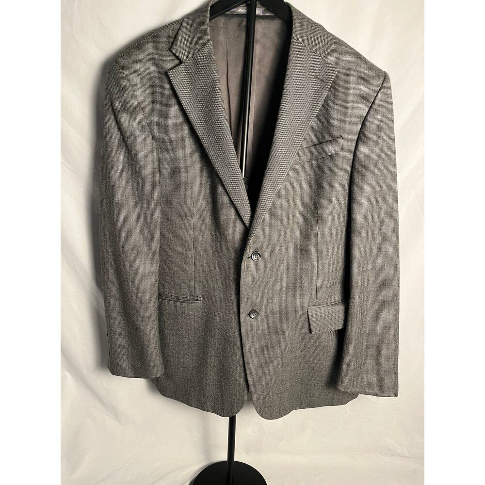 Oscar de la Renta 100% Wool Blazer Sport Coat 44R Gray/Brown Classic